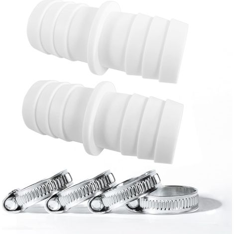 Lot 2 Raccords Tuyau Piscine 32mm + 4 Colliers Inox Norma 1 1/4 (1/5)