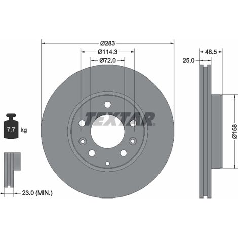 Lot de 2 Disques de frein Textar 92125503 MAZDA G26Y3325XA GJ6Y3325XA GK2Y3325XE