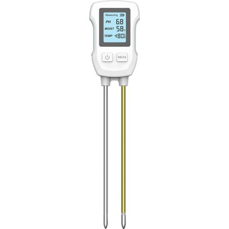 Medidor 3 en 1 para pH del suelo, temperatura ambiente y humedad - Herramienta para jardinería y cultivo de plantas de interior en maceta