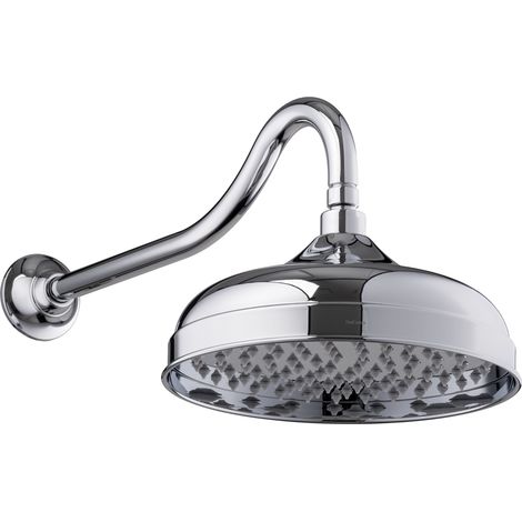PaulGurkes Regendusche mit Wandarm Set Brausearm Retro Nostalgie 25cm (1/2)