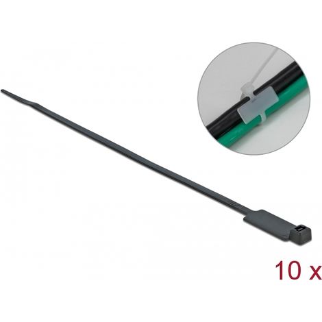Delock Sujetacables con etiqueta LA 270 x AN 4,8 mm negro 10 piezas
