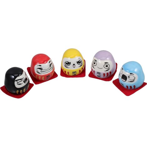 Set of 5 Small Japanese Ceramic Buddha Style Figurines for Home Decor and Car Dashboard, Easy to Clean and Versatile (1/5)