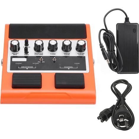 Amplificateur guitare électrique rechargeable 8W Bluetooth, accessoire instrument musique, 100-240V, prise AU, orange (1/5)