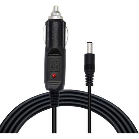 QORVA-Câble d'alimentation DC mâle 5,5 x 2,1 mm vers Prise Allume-Cigare 12V/24V pour Voitures, camions, Bus (1,5 m) (1/5)