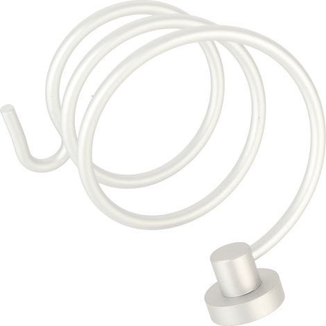 Support mural Ymiko pour sèche-cheveux et accessoires, aluminium argenté - Organiseur de salle de bain avec crochet pour prise (1/5)