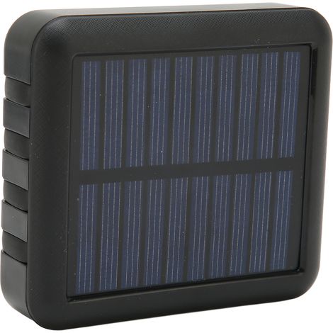 Batterie externe solaire 20 000 mAh pour téléphone, 4 ports USB, étanche, portable, avec câble de chargement pour une utilisation en extérieur (noir). (1/5)