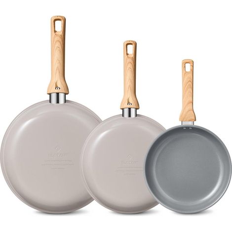 3-teiliges Keramik Pfannenset Induktion 20/24/28 cm Antihaft für alle Herdarten