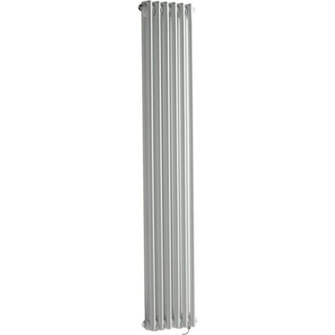 Hudson Reed Windsor - Radiateur Électrique Style Fonte Rétro Vertical Double Rang avec Thermostat Wi-Fi - Blanc - 150 cm x 29 cm