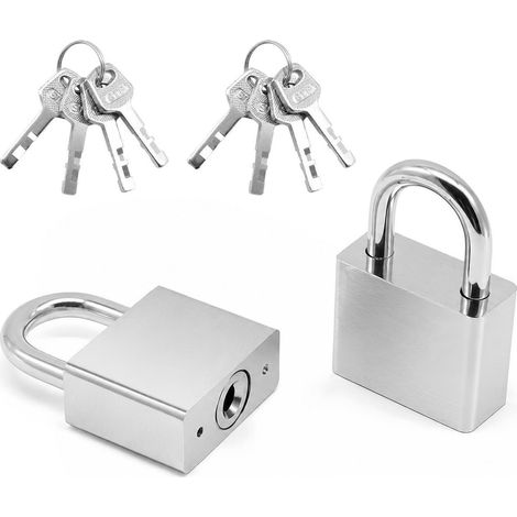 2er Set Vorhängeschlösser mit Schlüssel, 40mm Bügelschloss für Spinde & Koffer
