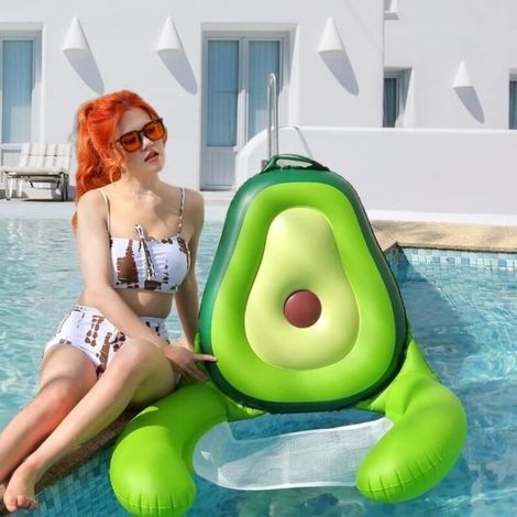 Avocado Inflatable Pool Float, 4-in-1 Foldable Portable Inflatable Water Float for Outdoor Use, Beach, Pool, Lake (1/4)