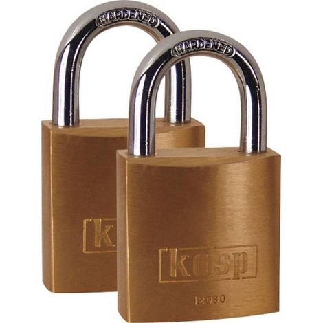 Kasp Candados de Seguridad Juego de 2 Oro Amarillo 30 mm