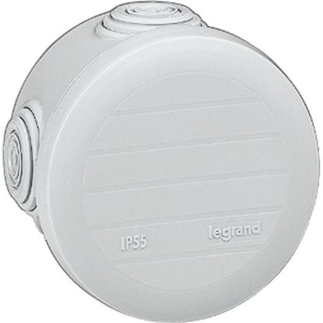Runde wasserdichte Verteilerdose Plexo - grau RAL7035 - 650°C - IP55 Ø70x45