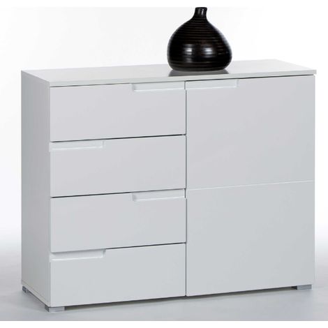 Commode Peso 1 porte 4 tiroirs - blanc (1/3)