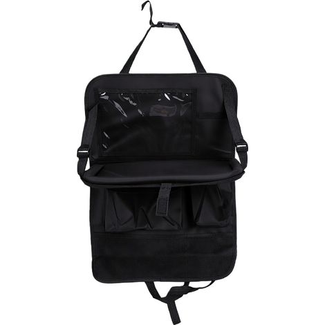 Organisateur de siège arrière de voiture avec support pour tablette, poches de rangement, protections anti-coups de pied, accessoires de voyage, noir, 42 x 62 cm (1/5)
