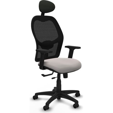 Chaise de bureau piqueras y crespo Alocén blanc simili cuir maille (1/2)