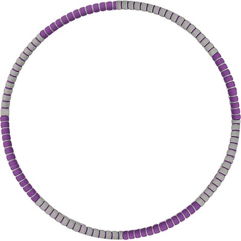 Hula Ring 6 sections violet gris, cerceau lesté amincissant en acier inoxydable détachable, serre-ventre rapide pour fitness et exercice sportif. (1/5)