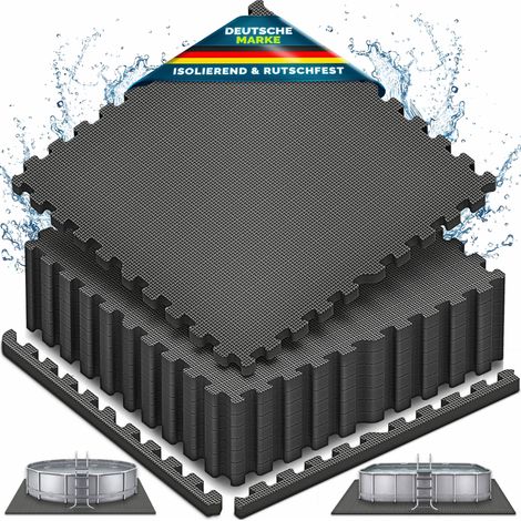 tillvex® Pool Bodenschutzmatte 8 Stück 62,5x62,5cm Unterlegmatte 1 cm Dicke für Pool Planschbecken & Whirlpool Poolmatte Bodenmatte Outdoor Poolunterlage Bodenschutz Matten wärmeisolierend
