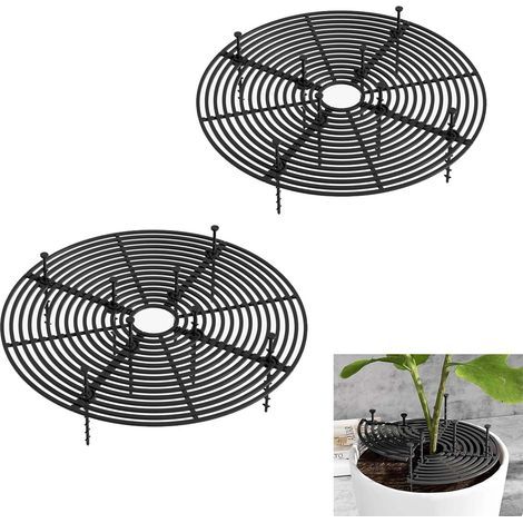 Lot de 2 protections pour plantes : pots de fleurs couvercle 30 cm, noir, pour l'intérieur et l'extérieur, protection de pot de fleurs chats (1/5)