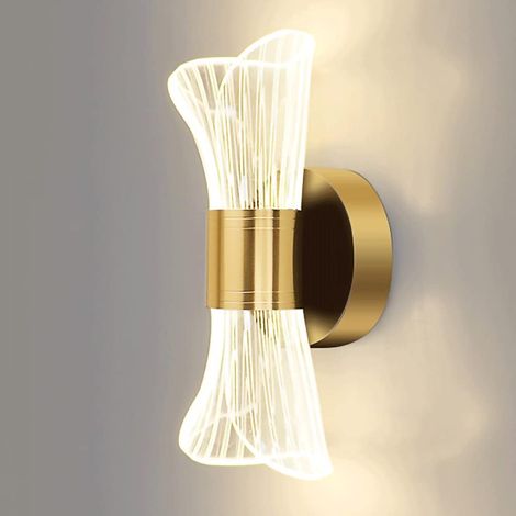 Applique murale LED moderne, luminaire mural créatif en acrylique bouclé, lampes murales en métal avec abat-jour en fil argenté, lampe de chevet simple pour chambre à coucher 10W - 3 modes de couleur (1/5)