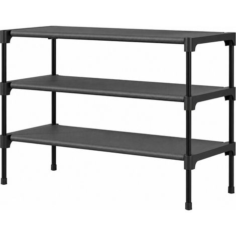 Étagère à chaussures en métal noir, 71 x 30 x 53 cm, étagère de rangement robuste pour entrée ou couloir, couleur enfant. (1/5)