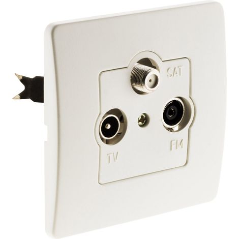 Prise TV Ø9,52mm + SAT + FM - blanc - Venus - Zenitech (1/4)