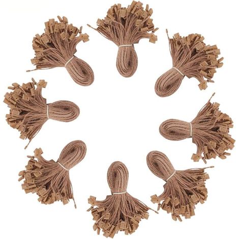 1200pcs Chaîne d'Etiquette Attache Cordon en Chanvre et Plastique Attache à Serrage Fixe pour Etiquette de Prix Etiquette de Vêtement (1/5)