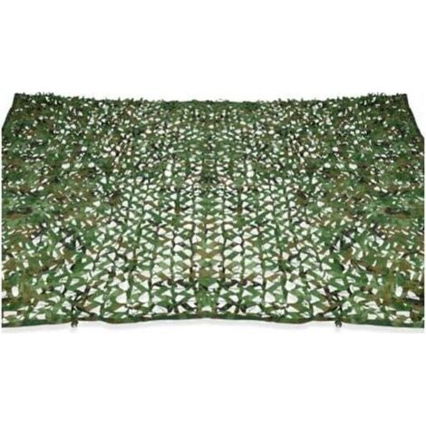 Voile d'ombrage rectangulaire design ombrière camouflage 3x4 M treillis vert (1/5)