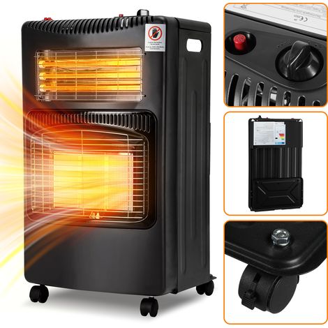 Wolketon Gasofen Elektro Kombi 4200/1200 Watt, Piezozündung, Kippschutz, ODS, 4 Lenkrollen, schwarz (1/5)