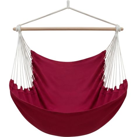 Hamac suspendu 185x130 cm – 100% coton 320 g/m² – Charge max 150 kg – Pivot 360° – Pour intérieur et extérieur – Amanka