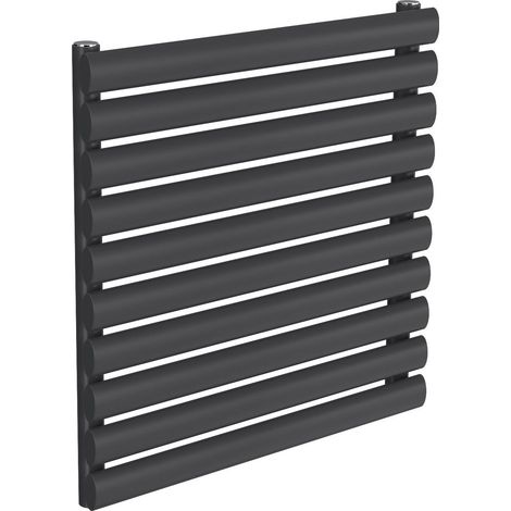 Reina Nevah Single Designer Horizontal Radiator 590mm H x 600mm W Anthracite