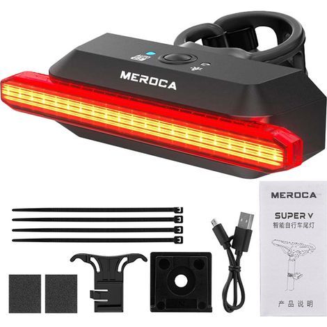 Rechargeable smart LED bicycle taillight for night riding with 6 modes and IPX5 waterproof smart COB light (1/5)