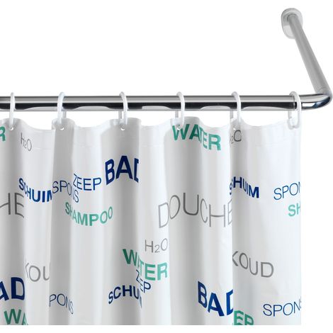 Wenko 19218100 Barra ad Angolo Universal Cromo Extra Forte, Ø 2,5 cm, Combinabile in Forma e Lunghezza, Alluminio, Materiale Plastico, 2,5 x 2,5 cm, Cromo (1/10)