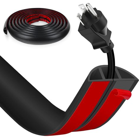 Passe Cable Sol Cache Fil Électrique Auto-Adhésif 3M - Petit Canal de Câble Flexible en PVC pour Bureau, Maison, Concert - Protection des Fils et Prévention des Trébuchements (1/5)