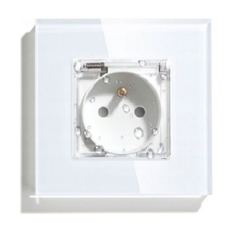 Portalampada singolo in vetro da 86 mm ermetico IP44 - bianco (1/2)