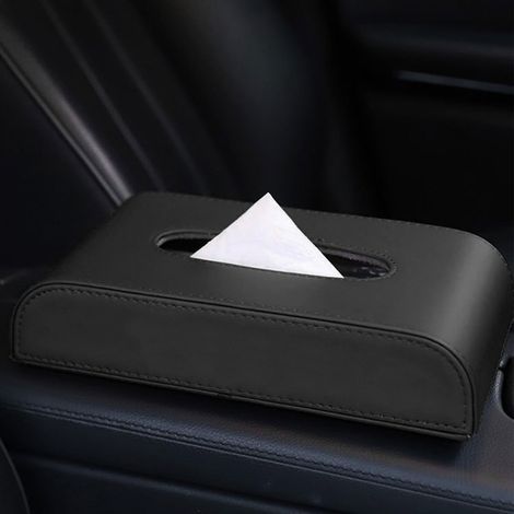 Porte-boîte à mouchoirs en cuir noir avec interrupteur magnétique pour essuie-tout, remplacement pour Mazda CX-5 CX-4 (1/5)