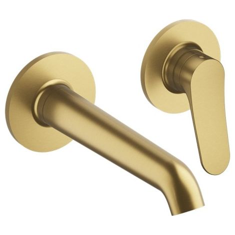 Façade Mitigeur Lavabo Botte 2 trous bec 18 cm Or Brossé - CRISTINA ONDYNA BT25796P