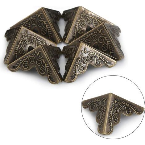 Eckenschützer aus Metall in Vintage-Messingoptik, Eckenschutz im Antik-Stil, 10 Stück (Bronze) (1/4)