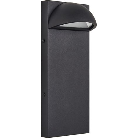 Lámpara de pared moderna LED para exterior aplique de metal hierro vidrio negro mate Sajur