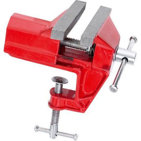 Centrale Brico – Étau agrafe en fonte 90 mm – Largeur des mors 90 mm – Ouverture max 55 mm – Base tournante pour usage intensif