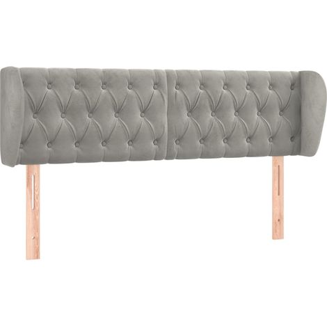 Maison Exclusive - Testiera ad Orecchio Grigio Chiaro 163x23x78/88 cm in Velluto (1/5)