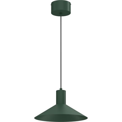 Suspension verte à abat-jour conique aplati 30 cm Luminex Nox GU10 8W IP20 (1/2)