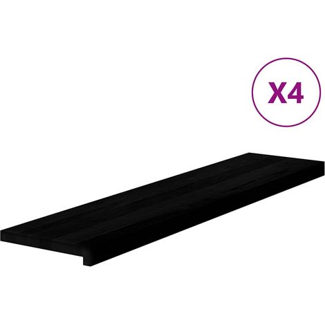 Marches d'escalier 4 pcs,Tapis d'escalier marron foncé 110x25x2 cm chêne massif CFW476039 (1/5)