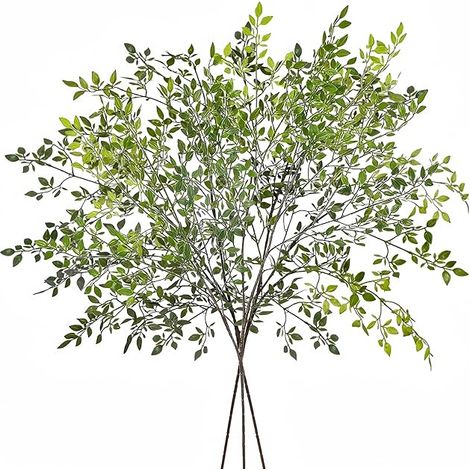 Plantes Artificielles Fausses tiges de Verdure, 110cm Haut Branches Feuilles en Plastique Vertes pour Vase Décoration la Maison (1/5)