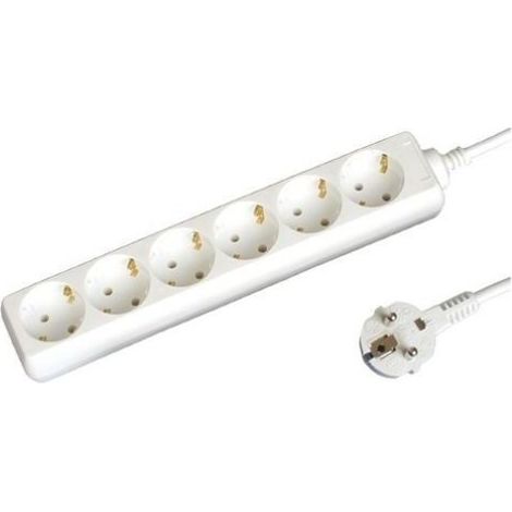 Base multipla 6 spine 1,5 m di cavo bianco GSC 0000014