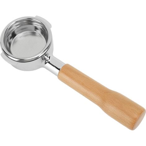 Porte-filtre sans fond 58 mm Toivize pour machine espresso pro compatible E61 - Aluminium anodisé et poignée en bois de hêtre (1/5)