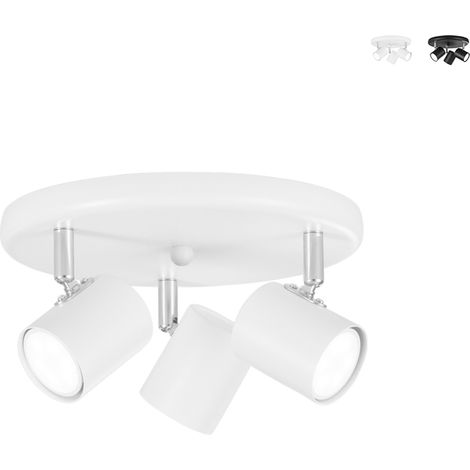 Spot plafoniera ZERO in metallo bianco con tre punti luce orientabili