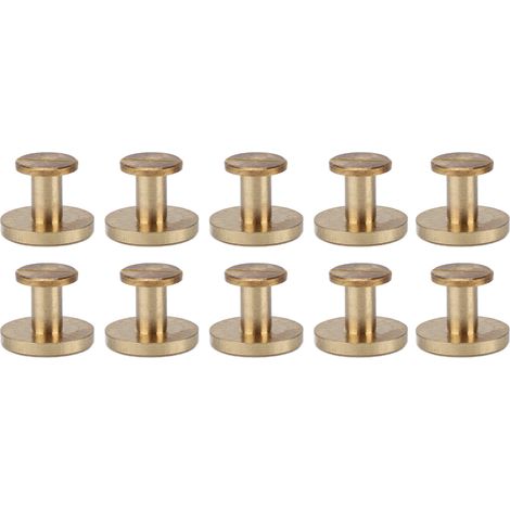 10 Sets Book Binding Screw Easily Binding Disassemble Sturdy DIY Ledger Rivets for Leather Crafts Ledger13x18mm (1/5)