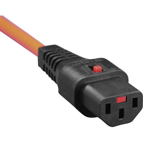 Kash  Kaltgeräte-Anschlusskabel Kaltgeräte-Buchse C13 - Schutzkontakt-Winkelstecker  Schwarz, Orange
