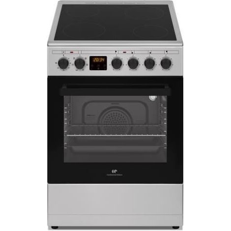 Continental Edison – Cuisinière vitrocéramique 4 foyers – Four électrique 47 L – Convection naturelle et gril – Auto-nettoyage et porte froide (1/5)