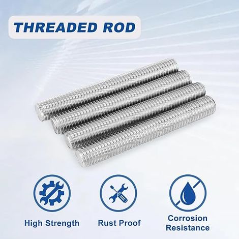 Drenky Tiges Filetées et Vissées M8x80mm en Acier Inox A2 V2A Tige Filetee Filetage Complet DIN976 (1/3)